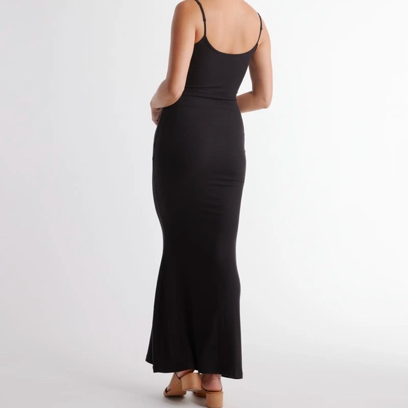 New Quince Tencil Rib Maxi Dress - Brown, Black, Dark Olive - Picture 9 of 9